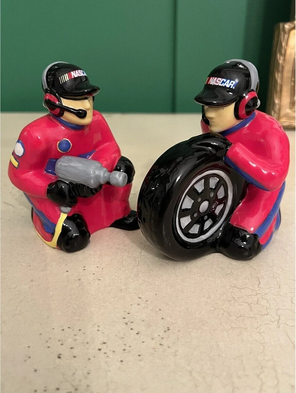 NASCAR Racing Team Salt & Pepper Shakers Pit Crew Workers